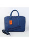 Hermes Mens Briefcase Canvas & Leather H1702D Blue  Replica