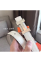 Hermes Mini Constance 24mm Reversible Belt Taupe/White  Replica