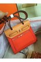 Hermes mini Herbag Original Canvas Leather & Calfskin 45987 orange&brown  Replica