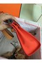 Hermes mini Herbag Original Canvas Leather & Calfskin 45987 orange&brown  Replica