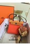 Hermes mini Herbag Original Canvas Leather & Calfskin 45987 orange&brown  Replica
