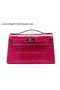 Hermes MINI Kelly 22cm Clutch Croco Leather KL22 Rose  Replica