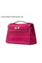 Hermes MINI Kelly 22cm Clutch Croco Leather KL22 Rose  Replica