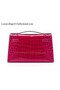 Hermes MINI Kelly 22cm Clutch Croco Leather KL22 Rose  Replica