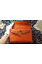 Hermes MINI Kelly 22cm Tote Bag Calf Leather K011 Orange  Replica