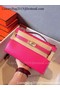 Hermes MINI Kelly 22cm Tote Bag Calfskin Leather K22 Rose  Replica