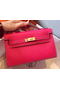 Hermes MINI Kelly 22cm Tote Bag Calfskin Leather K22 Rose  Replica