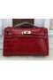 Hermes MINI Kelly 22cm Tote Bag Croco Leather KL22 Burgundy  Replica