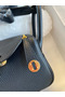 Hermes Mini Lindy Handmade Bag In Black Clemence Leather  Replica