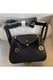 Hermes Mini Lindy Handmade Bag In Black Clemence Leather  Replica