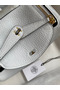 Hermes Mini Lindy Handmade Bag In Blue Brume Clemence Leather  Replica