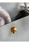 Hermes Mini Lindy Handmade Bag In Blue Brume Clemence Leather  Replica