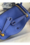 Hermes Mini Lindy Handmade Bag In Blue Electric Clemence Leather  Replica
