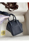 Hermes Mini Lindy Handmade Bag In Blue Nuit HHL19clbnClemence Leather  Replica