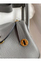 Hermes Mini Lindy Handmade Bag In Gris Meyer Clemence Leather  Replica