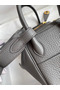 Hermes Mini Lindy Handmade Bag In Gris Meyer Clemence Leather  Replica