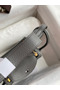 Hermes Mini Lindy Handmade Bag In Gris Meyer Clemence Leather  Replica