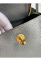 Hermes Mini Lindy Handmade Bag In Gris Meyer Clemence Leather  Replica