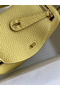 Hermes Mini Lindy Handmade Bag In Jaune Poussin Clemence Leather  Replica