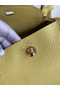Hermes Mini Lindy Handmade Bag In Jaune Poussin Clemence Leather  Replica