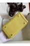 Hermes Mini Lindy Handmade Bag In Jaune Poussin Clemence Leather  Replica