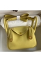 Hermes Mini Lindy Handmade Bag In Jaune Poussin Clemence Leather  Replica