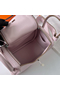 Hermes Mini Lindy Handmade Bag In Mauve Pale Swift Leather  Replica