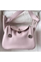 Hermes Mini Lindy Handmade Bag In Mauve Pale Swift Leather  Replica