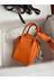 Hermes Mini Lindy Handmade Bag In Orange Clemence Leather  Replica