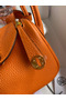 Hermes Mini Lindy Handmade Bag In Orange Clemence Leather  Replica