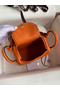 Hermes Mini Lindy Handmade Bag In Orange Clemence Leather  Replica