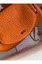 Hermes Mini Lindy Handmade Bag In Orange Clemence Leather  Replica