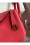 Hermes Mini Lindy Handmade Bag In Rose Lipstick Clemence Leather  Replica