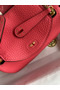 Hermes Mini Lindy Handmade Bag In Rose Lipstick Clemence Leather  Replica