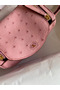 Hermes Mini Lindy Handmade Bag In Rose Sakura Ostrich Leather  Replica