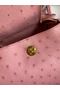 Hermes Mini Lindy Handmade Bag In Rose Sakura Ostrich Leather  Replica