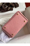 Hermes Mini Lindy Handmade Bag In Rose Sakura Ostrich Leather  Replica