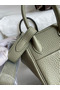 Hermes Mini Lindy Handmade Bag In Sauge Clemence Leather  Replica