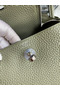 Hermes Mini Lindy Handmade Bag In Sauge Clemence Leather  Replica