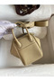 Hermes Mini Lindy Handmade Bag In Trench Clemence Leather  Replica