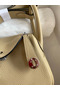 Hermes Mini Lindy Handmade Bag In Trench Clemence Leather  Replica