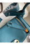 Hermes Mini Lindy Handmade Bag In Vert Bosphore Clemence Leather  Replica