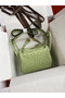 Hermes Mini Lindy Handmade Bag In Vert Cypres Ostrich Leather  Replica