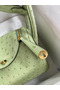 Hermes Mini Lindy Handmade Bag In Vert Cypres Ostrich Leather  Replica