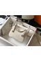 Hermes mini Lindy Original Togo Leather Bag LD19 White&Silver-Tone Metal  Replica