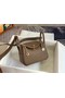 Hermes mini Lindy Original Togo Leather Bag OLD19 grey  Replica