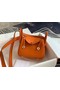 Hermes mini Lindy Original Togo Leather Bag OLD19 orange  Replica