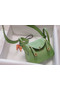 Hermes mini Lindy Togo Leather Bag LD19 green&gold-Tone Metal  Replica