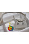 Hermes mini Lindy Togo Leather Bag LD19 grey&Silver-Tone Metal  Replica