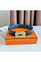 Hermes Neo Reversible Belt 32MM in Blue Clemence Leather  Replica
